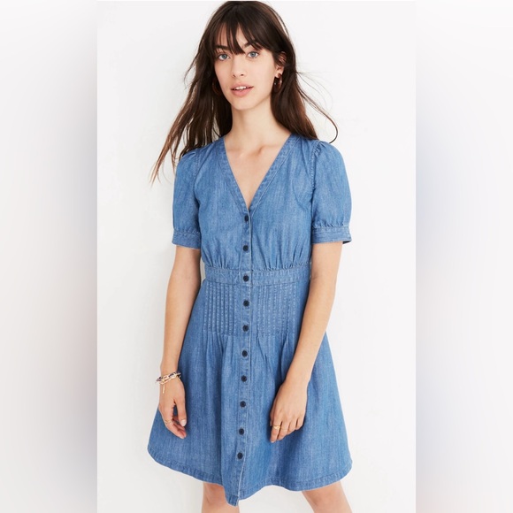 MADEWELL Denim Daylily Dress Size 0 Annetta Wash - Picture 1 of 6